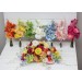 Orange, Magenta, Pink, Yellow, Dusty Blue & Green Bridesmaid Bouquet | Summer Wildflower Faux Wedding Flowers