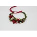 Flower Crown with Poppies, Daisies, and Berries | Woodland Hair Wreath for Flower Girl