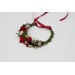 Flower Crown with Poppies, Daisies, and Berries | Woodland Hair Wreath for Flower Girl