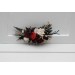 Flower Comb in Black, Rust & Gold Color Scheme | Bridal and Bridesmaid Floral Comb for Gothic Wedding