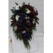 Purple, Ivory, Emerald, Burgundy & Navy Blue Cascading Bridal Bouquet in Dramatic Wedding Tones