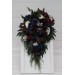 Purple, Ivory, Emerald, Burgundy & Navy Blue Cascading Bridal Bouquet in Dramatic Wedding Tones