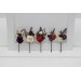 Set of 5 Bobby Pins in Black, Gold, Purple, Ivory & Rust Color Scheme | Flower Hair Pins for Bridesmaids