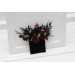 Black, Burgundy & Gold Pocket Boutonniere – Luxe Faux Square Floral Accessory