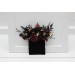 Black, Burgundy & Gold Pocket Boutonniere – Luxe Faux Square Floral Accessory