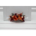 Burnt Orange, Red & Burgundy Flower Comb – Bold Faux Bridal Hair Accessory
