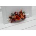 Burnt Orange, Red & Burgundy Flower Comb – Bold Faux Bridal Hair Accessory