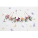 Set of 7 Colorful Flower Hair Pins | Peach, Lilac, Pink, Dusty Blue Wildflowers | Bridesmaid Gift