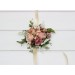 Dusty Rose, Olive, Beige & Brown Wedding Boutonnieres and Wrist Corsages – Faux Floral Accessories