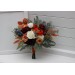 Rust, Burgundy & Ivory Wedding Bouquets – Faux Floral Elegance for Bride and Bridesmaids