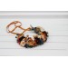 Rust, Burgundy & Ivory Flower Crown – Elegant Faux Hair Wreath for Weddings and Flower Girls