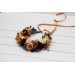 Rust, Burgundy & Ivory Flower Crown – Elegant Faux Hair Wreath for Weddings and Flower Girls