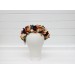Rust, Burgundy & Ivory Flower Crown – Elegant Faux Hair Wreath for Weddings and Flower Girls