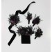 Gothic Wedding Boutonnieres & Wrist Corsages – Faux Flowers in Deep Purple, Black & Dark Green