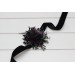 Gothic Wedding Boutonnieres & Wrist Corsages – Faux Flowers in Deep Purple, Black & Dark Green