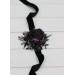 Gothic Wedding Boutonnieres & Wrist Corsages – Faux Flowers in Deep Purple, Black & Dark Green