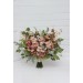 Dusty Rose, Olive, Beige & Brown Bridal Bouquet – Elegant Faux Blooms for Bride and Bridesmaids