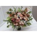 Dusty Rose, Olive, Beige & Brown Bridal Bouquet – Elegant Faux Blooms for Bride and Bridesmaids