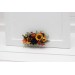 Burnt Orange, Rust & Navy Blue Flower Comb – Faux Hair Accessory for Bride and Bridesmaids