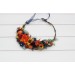 Burnt Orange, Rust & Navy Blue Flower Crown with Sunflowers – Faux Hair Wreath for Weddings and Flower Girls