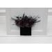 Black, Purple & Magenta Pocket Boutonniere – Bold Faux Square Flower Accessory