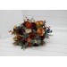Rust, Burgundy & Ivory Wedding Bouquets – Faux Floral Elegance for Bride and Bridesmaids