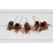 Set of 10 Burgundy, Orange & Purple Bobby Pins with Sunflowers – Wedding Hair Accessories & Bridesmaid Gifts