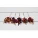 Set of 10 Burgundy, Orange & Purple Bobby Pins with Sunflowers – Wedding Hair Accessories & Bridesmaid Gifts