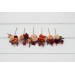 Set of 6 Burnt Orange, Red & Burgundy Flower Hair Pins – Wedding Hair Accessories & Bridesmaid Gifts