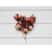 Set of 6 Burnt Orange, Red & Burgundy Flower Hair Pins – Wedding Hair Accessories & Bridesmaid Gifts