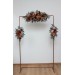  Flower arch arrangement in rust burgundy cinnamon  colors.  Arbor flowers. Floral archway. Faux flowers for wedding arch. 0044