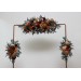  Flower arch arrangement in rust burgundy cinnamon  colors.  Arbor flowers. Floral archway. Faux flowers for wedding arch. 0044