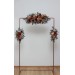  Flower arch arrangement in rust burgundy cinnamon  colors.  Arbor flowers. Floral archway. Faux flowers for wedding arch. 0044