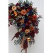  Flower arch arrangement in rust orange burgundy navy blue colors blue colors.  Arbor flowers. Floral archway. Faux flowers for wedding arch. 0043