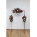 Flower arch arrangement in rust orange burgundy navy blue colors blue colors.  Arbor flowers. Floral archway. Faux flowers for wedding arch. 0043