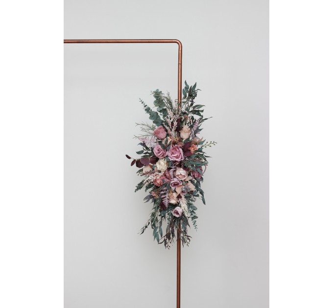 Mauve & Blush Pink Flower Arch Arrangement | Faux Floral Archway for Wedding