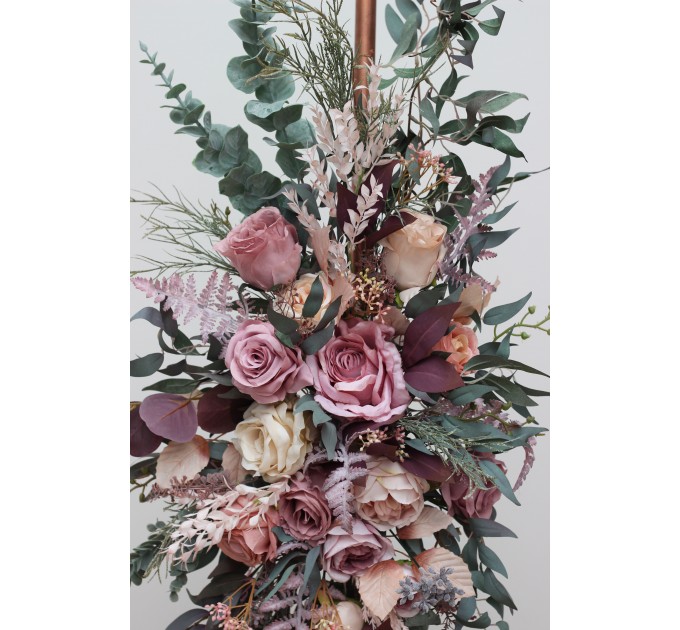Mauve & Blush Pink Flower Arch Arrangement | Faux Floral Archway for Wedding