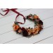 Rust burgundy cinnamon flower crown. Hair wreath. Flower girl crown. Wedding flowers. 0044