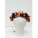 Rust burgundy cinnamon flower crown. Hair wreath. Flower girl crown. Wedding flowers. 0044
