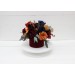 Rust orange burgundy navy blue centerpiece. Table decor. Wedding flowers in box. 0043