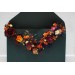 Set of 7 hair pins in orange burgundy navy blue color scheme. Hair accessories. Flower accessories for wedding. 0045