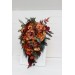 Wedding bouquets in rust burgundy cinnamon colors. Bridal bouquet. Cascading bouquet. Faux bouquet. Bridesmaid bouquet. 0044