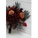 Wedding bouquets in rust burgundy cinnamon colors. Bridal bouquet. Cascading bouquet. Faux bouquet. Bridesmaid bouquet. 0044