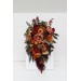 Wedding bouquets in rust burgundy cinnamon colors. Bridal bouquet. Cascading bouquet. Faux bouquet. Bridesmaid bouquet. 0044