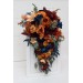 Wedding bouquets in rust orange burgundy navy blue colors. Bridal bouquet. Cascading bouquet. Faux bouquet. Bridesmaid bouquet. 0043