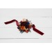  Wedding boutonnieres and wrist corsage  in rust orange burgundy navy blue color theme. Flower accessories. 0043