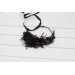 Gothic Flower Crown in Deep Purple, Black & Dark Green – Faux Hair Wreath for Weddings and Flower Girls