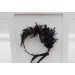 Gothic Flower Crown in Deep Purple, Black & Dark Green – Faux Hair Wreath for Weddings and Flower Girls