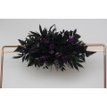 Gothic Flower Arch in Deep Purple, Black & Dark Green – Dramatic Faux Wedding Arbor Arrangement