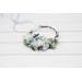 White & Sky Blue Flower Crown with Daisies – Delicate Faux Hair Wreath for Weddings and Flower Girls
